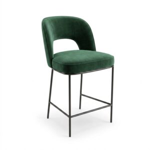 Tabouret Menssa En Velour Vert